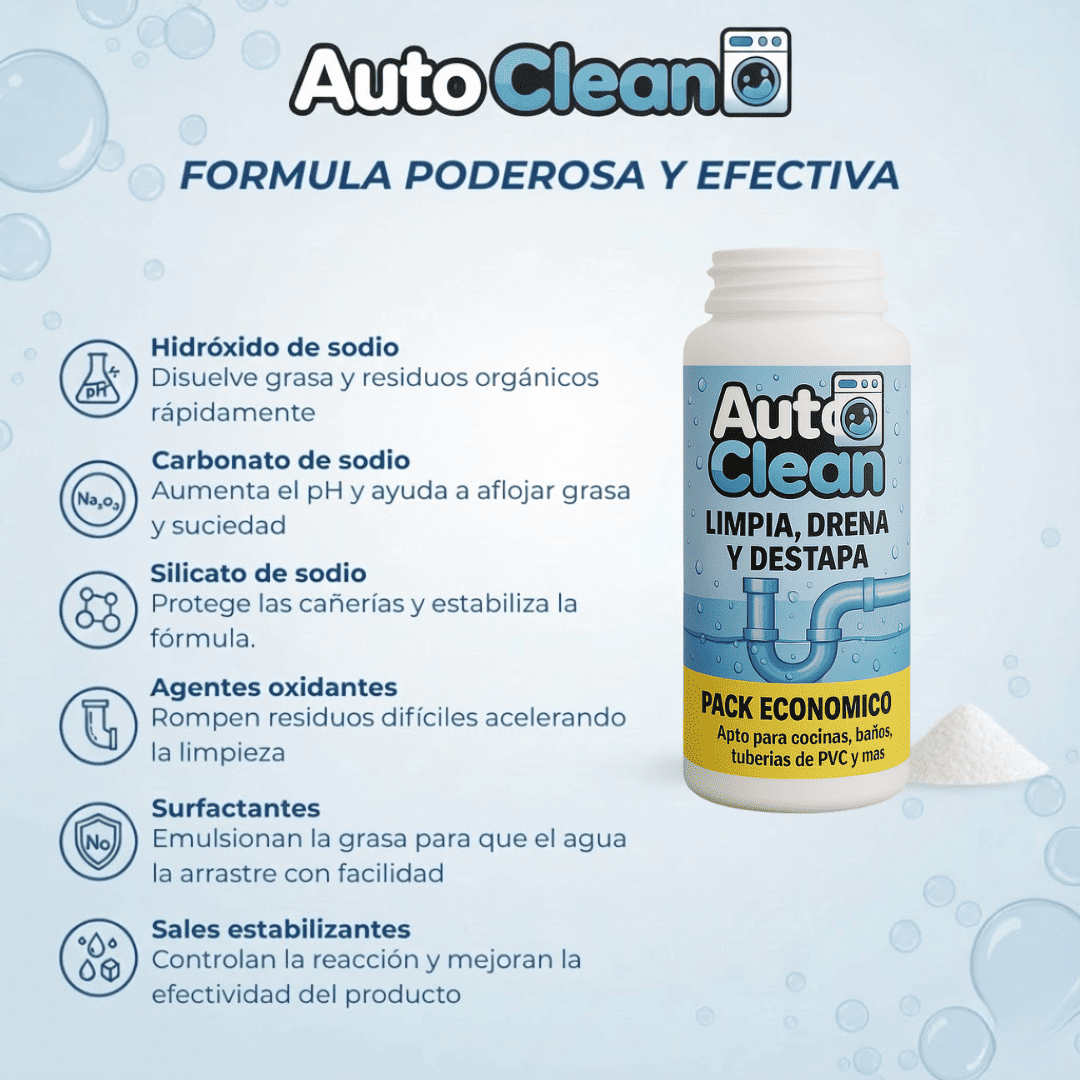 AutoClean™ Limpia y destapa tus cañerias