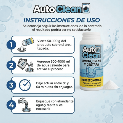 AutoClean™ Limpia y destapa tus cañerias