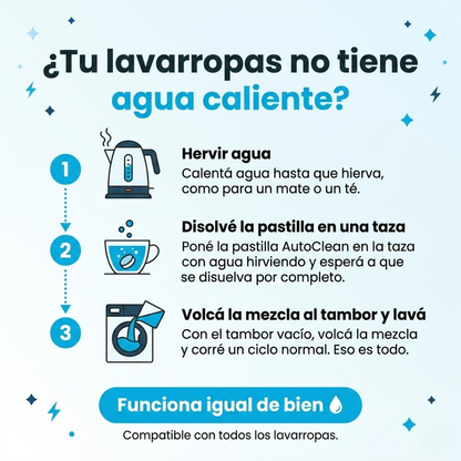 2X1 PASTILLAS PARA LAVARROPAS AUTOCLEAN PRO (24 UNIDADES)